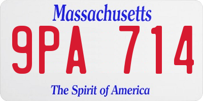 MA license plate 9PA714