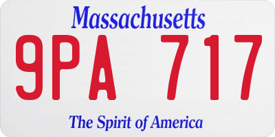 MA license plate 9PA717