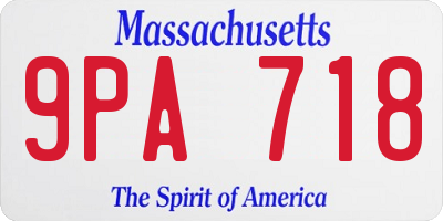 MA license plate 9PA718