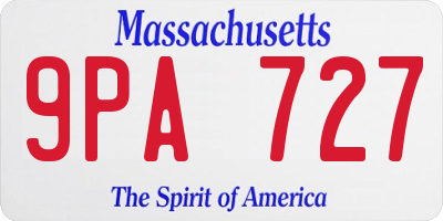 MA license plate 9PA727