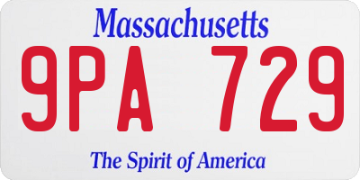MA license plate 9PA729