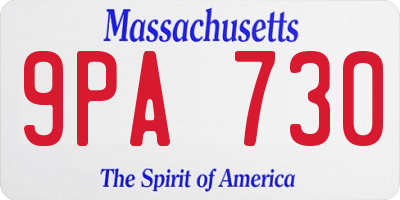 MA license plate 9PA730