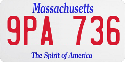 MA license plate 9PA736