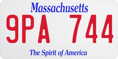MA license plate 9PA744