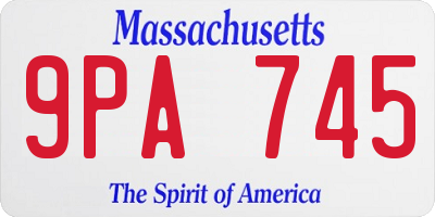 MA license plate 9PA745