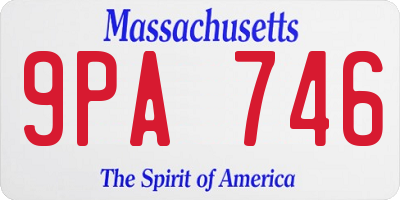 MA license plate 9PA746