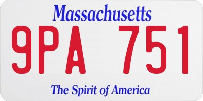 MA license plate 9PA751