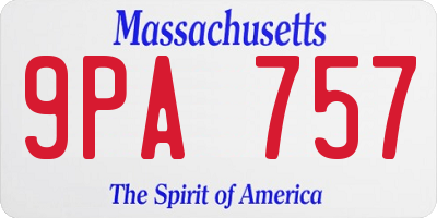 MA license plate 9PA757