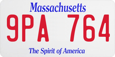 MA license plate 9PA764
