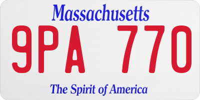 MA license plate 9PA770