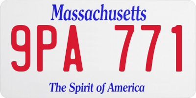 MA license plate 9PA771