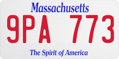 MA license plate 9PA773