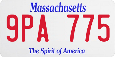 MA license plate 9PA775
