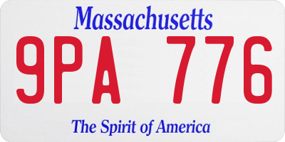 MA license plate 9PA776