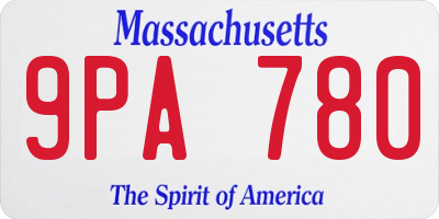 MA license plate 9PA780