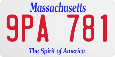 MA license plate 9PA781