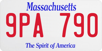 MA license plate 9PA790