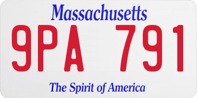 MA license plate 9PA791