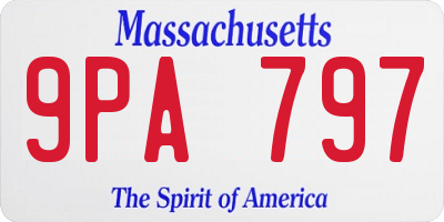 MA license plate 9PA797