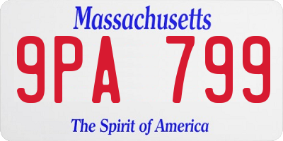 MA license plate 9PA799