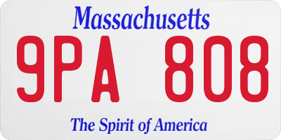 MA license plate 9PA808