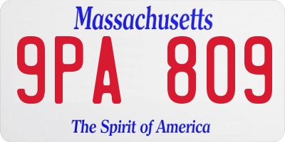 MA license plate 9PA809