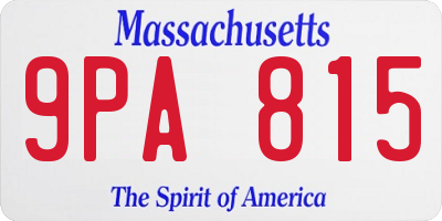 MA license plate 9PA815