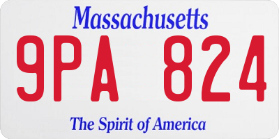 MA license plate 9PA824