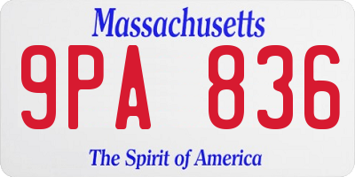 MA license plate 9PA836