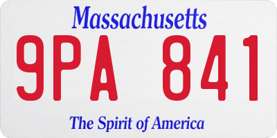 MA license plate 9PA841