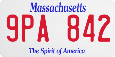 MA license plate 9PA842