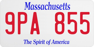 MA license plate 9PA855
