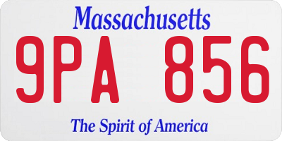 MA license plate 9PA856