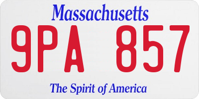 MA license plate 9PA857