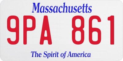 MA license plate 9PA861