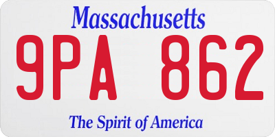 MA license plate 9PA862