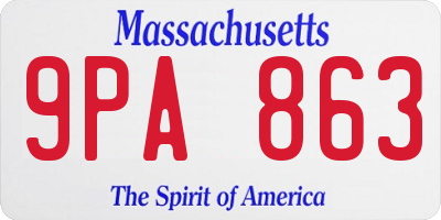 MA license plate 9PA863