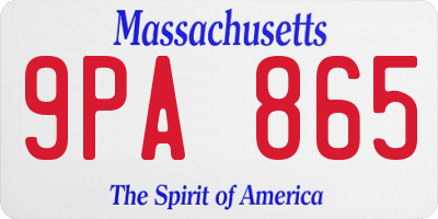 MA license plate 9PA865