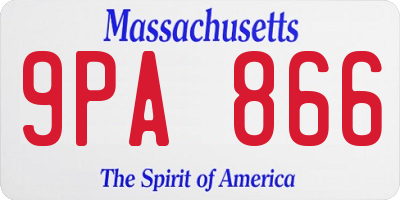 MA license plate 9PA866