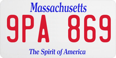 MA license plate 9PA869