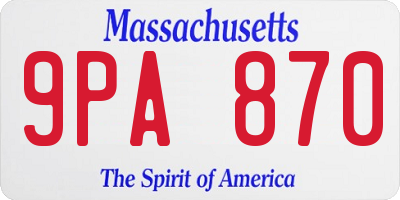 MA license plate 9PA870