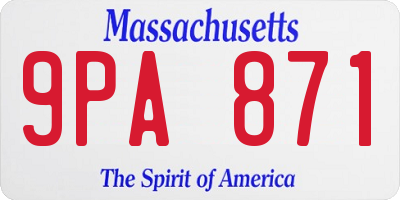 MA license plate 9PA871