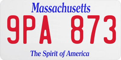 MA license plate 9PA873