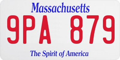 MA license plate 9PA879