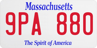 MA license plate 9PA880