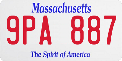 MA license plate 9PA887
