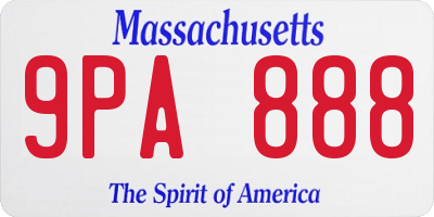 MA license plate 9PA888