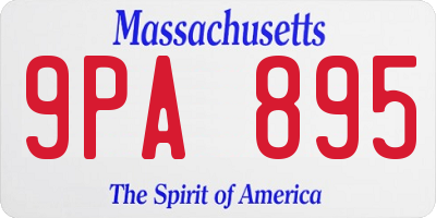 MA license plate 9PA895