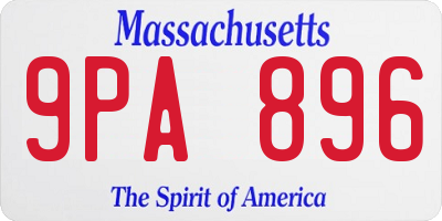MA license plate 9PA896