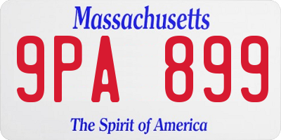 MA license plate 9PA899